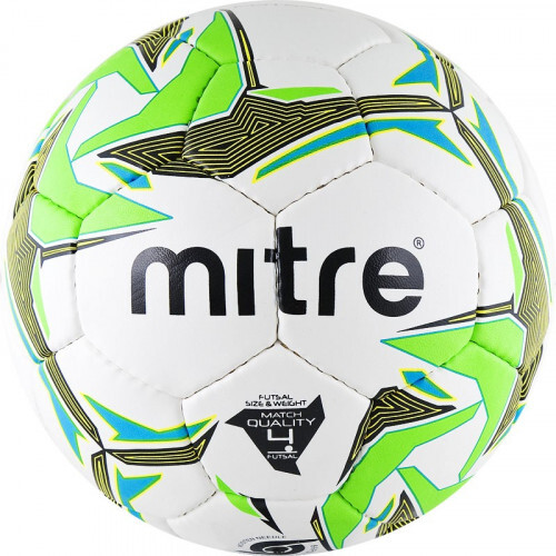 Мяч футзал. "MITRE Futsal Nebula" арт.BB1350WBG, р.4, ПУ, руч.сш, бел-зел-гол-желт