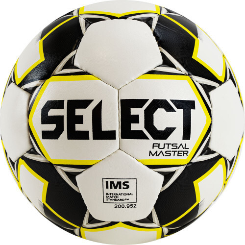 Мяч футзал. "SELECT Futsal Master" арт. 852508-061, р.4, IMS, 32 пан, мат.ПУ, руч.сш, бел-черн-желт