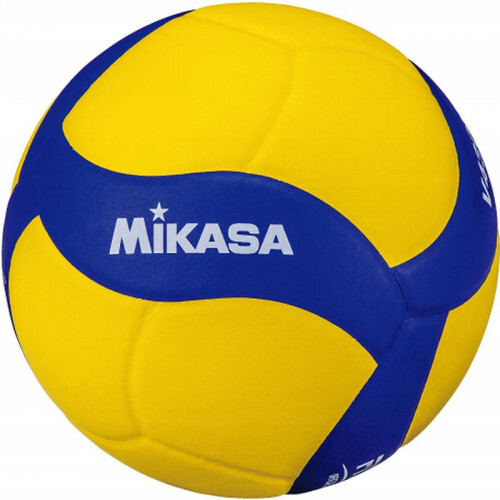 Мяч вол. "MIKASA V430W", р.4, вес 195-225г, синт.кожа (ПУ), 18 пан, маш.сш., бут.кам, желто-синий