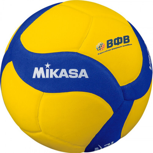 Мяч вол. "MIKASA V800 W", р.5, синт.пена ТПЕ, клеен,18 пан,бут.кам,желто-синий