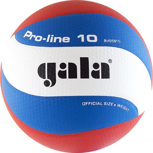Мяч вол. "GALA Pro-Line 10" арт. BV5581S, р. 5,синт.кожа ПУ Microfiber,клееный,бут.кам,бело-гол-крас