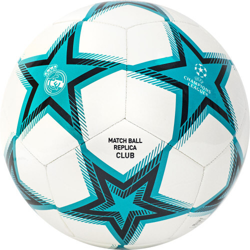 Мяч футб. "ADIDAS UCL RM Club Ps" арт. GU0204, р.4, ТПУ, 12 пан., маш.сш., бирюзово-бело-черный
