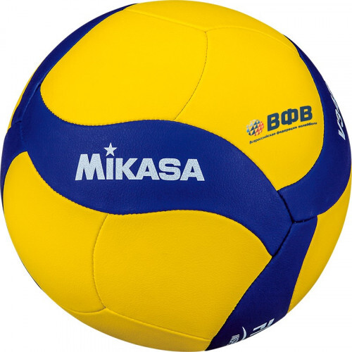Мяч вол. "MIKASA V345W", р.5, вес 195-225г, синт.кожа (ПУ), 18 пан, маш.сш., бут.кам, желто-синий