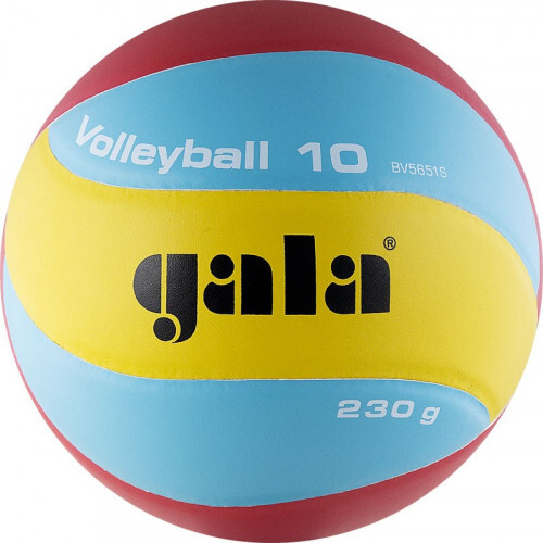 Мяч вол. "GALA 230 Light 10" арт. BV5651S, р. 5, синт. кожа ПУ, клееный, бут. кам, голубо-красн-желт
