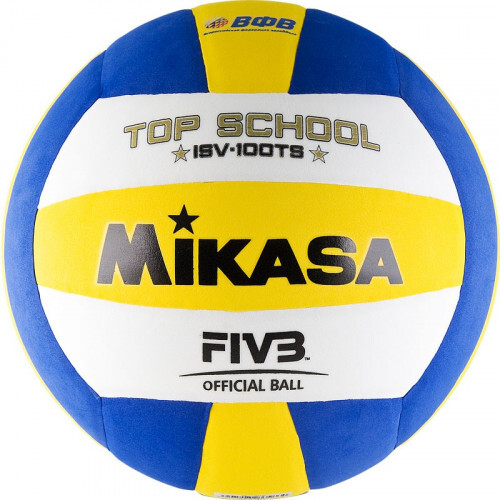 Мяч вол. "MIKASA ISV100TS", р.5, синт.пена ТПЕ, клееный, бут.кам, бел-жел-син