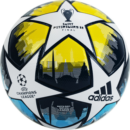 Мяч футб. "ADIDAS UCL League ST.P"арт.H57820, р.5, 32п, FIFA Quality,ТПУ, термосш, бело-сине-желтый