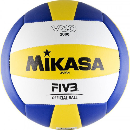 Мяч вол. "MIKASA VSO2000", р.5, синт.кожа (ПВХ), маш. сшивка, бут.кам, бел-жел-син