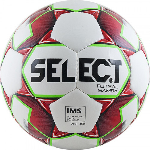 Мяч футзал. "SELECT Futsal Samba" арт. 852618-003, р.4, IMS, 32пан, глянц.ТПУ,руч.сш,бел-красн-зелен