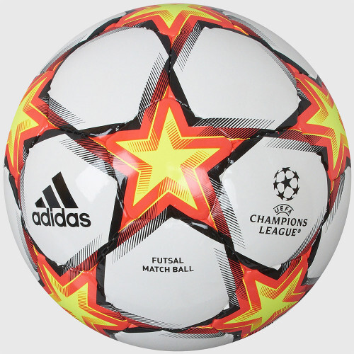 Мяч футзал. "ADIDAS UCL Pro Sala Ps", арт.GU0213, р.4, 32 пан, ПУ,руч.сш, бело-красно-желт