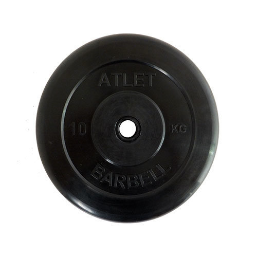 Диск Barbell обрезиненный черный d=26 мм (10 кг) ATLET