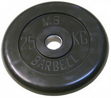 Диск Barbell обрезиненный черный d=26 мм 25кг
