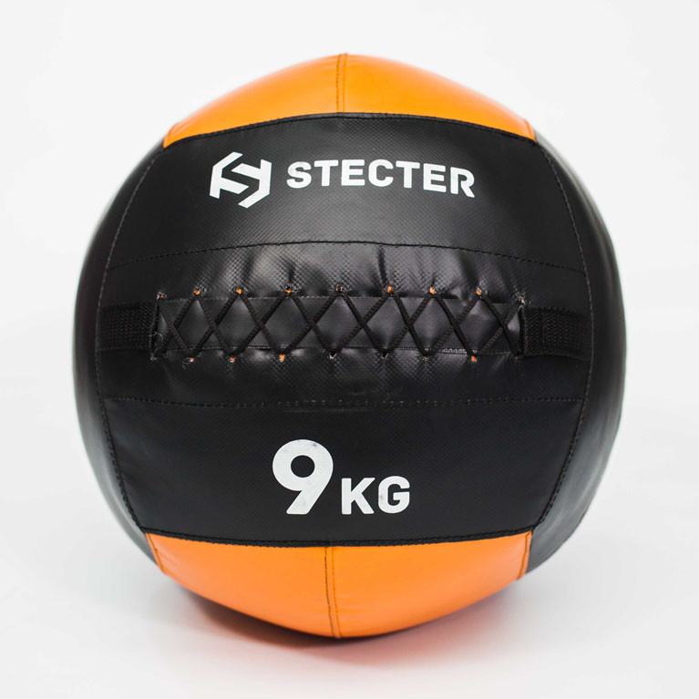 Набивной медицинский мяч (Wallball) Stecter 9 кг