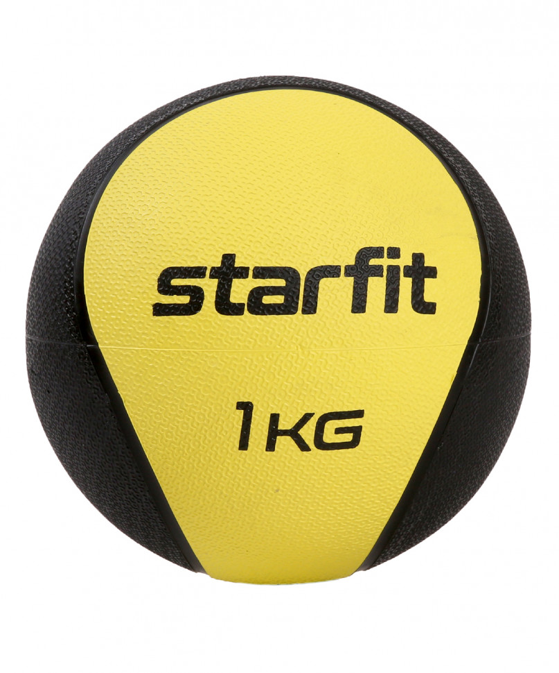 Медбол высокой плотности GB-702, 1 кг, желтый Starfit