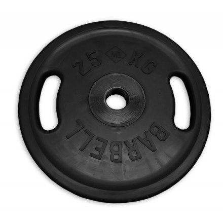 Диск Barbell обрезиненный евро-классик черный с рукоятками d=51 мм (25кг)