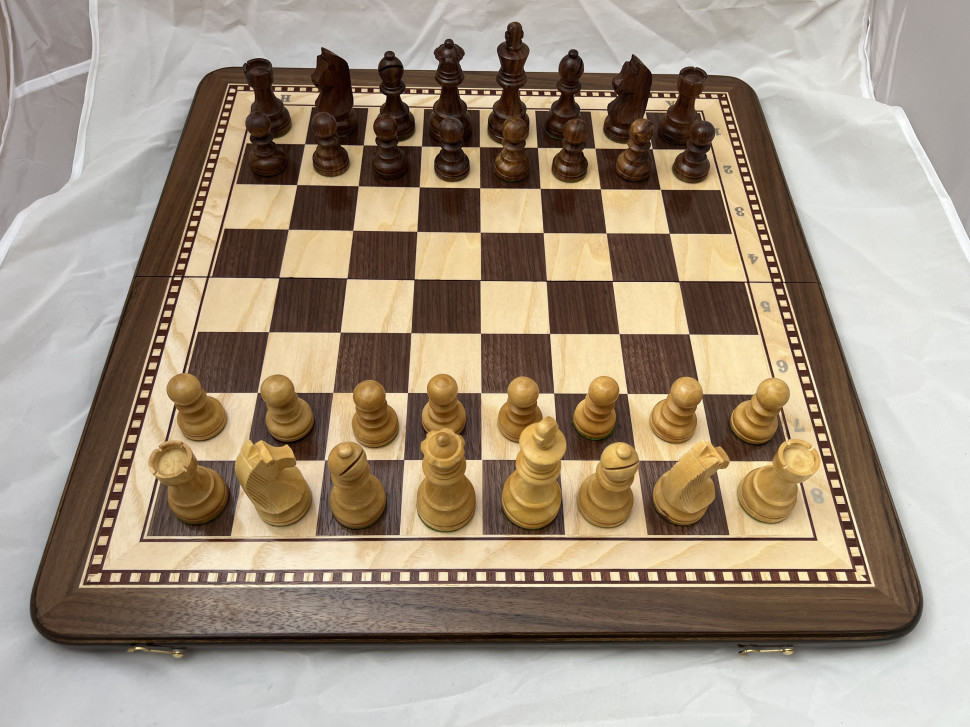 Фигуры Polgar с утяжелителем в доске складной ПРЕМИУМ 50 см из массива ОРЕХА