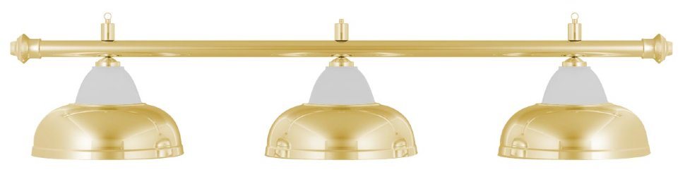 Лампа на три плафона «Crown» (золотистая штанга, золотистый плафон D38см)