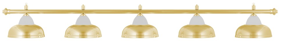 Лампа на пять плафонов «Crown» (золотистая штанга, золотистый плафон D38см)