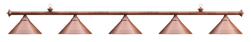 Лампа на пять плафонов «Elegance» (бронзовая штанга, бронзовый плафон D35см)